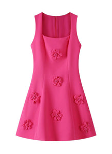 D240033 Square Neck Floral Dress *Last Piece