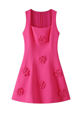 D240033 Square Neck Floral Dress *Last Piece