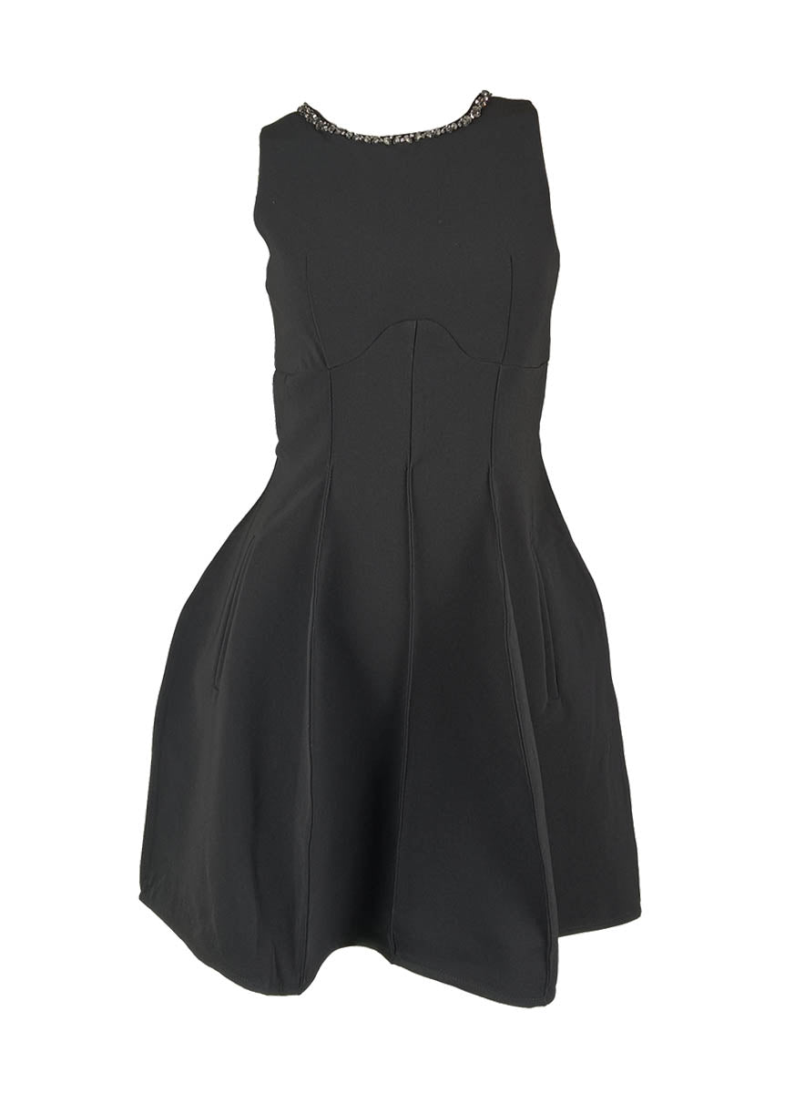D240036 Diamond Collar Waist Dress *Last Piece