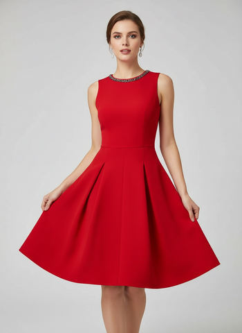 Embellished Collar Waist Dress