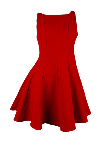 D240037 Crepe Sleeveless Fit & Flare Dress *Last Piece