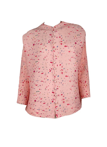 D240047 Long Sleeve Printed Pleats Top *Last Piece