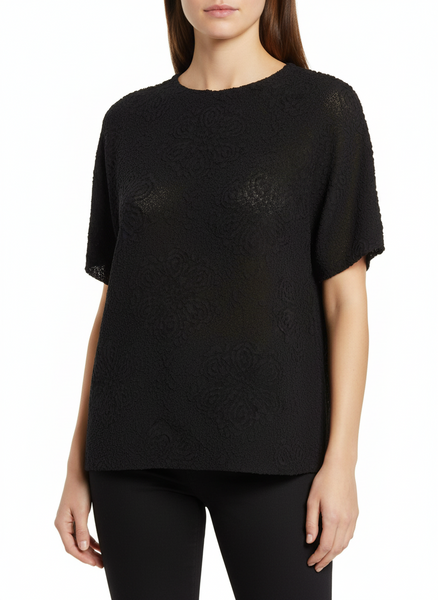 Textured Floral Creased Top