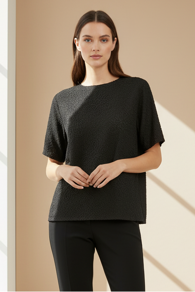 Textured Floral Creased Top