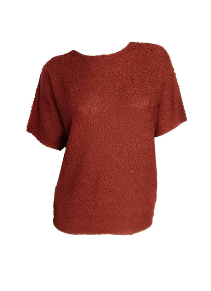 Textured Floral Creased Top