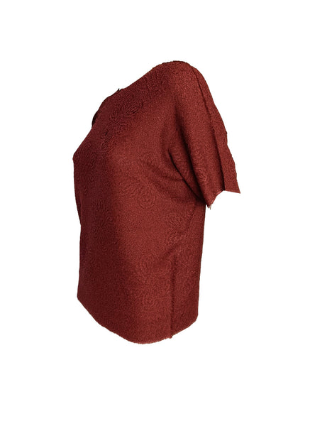 Textured Floral Creased Top