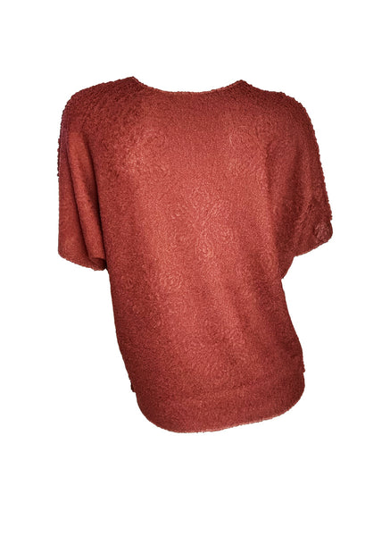 Textured Floral Creased Top