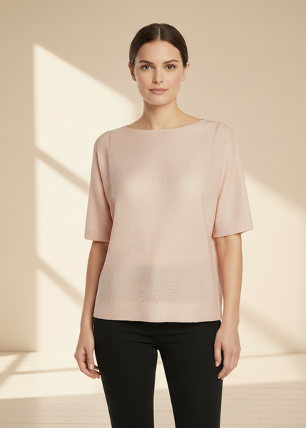 Textured Floral Creased Top