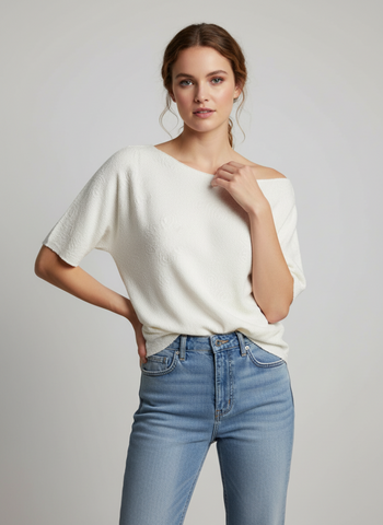 Textured Floral Creased Top