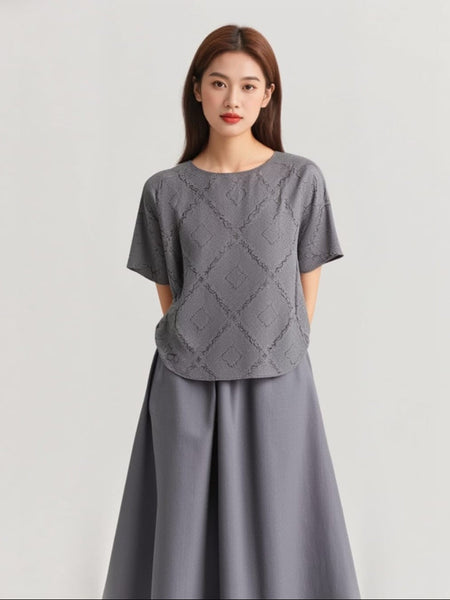 Quilted Pattern Creased Top