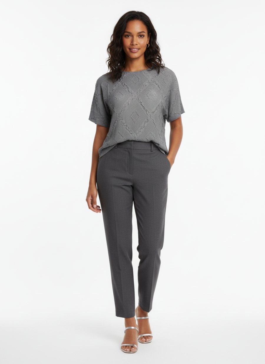 Quilted Pattern Creased Top