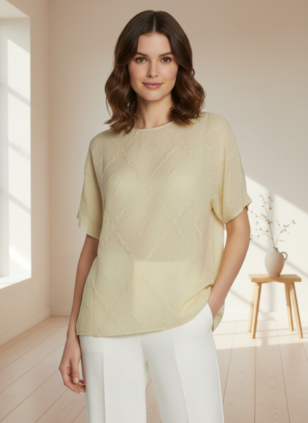 Quilted Pattern Creased Top