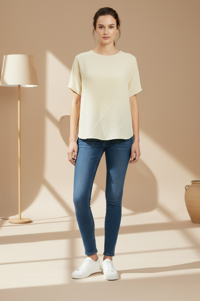 Quilted Pattern Creased Top