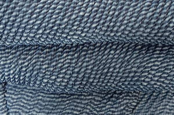 Denim Print Pleated Top