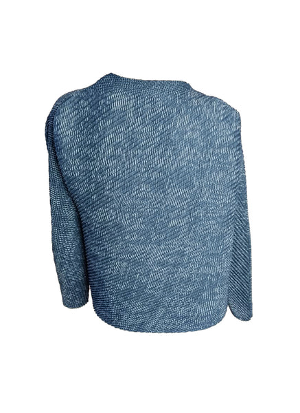 Denim Print Pleated Top