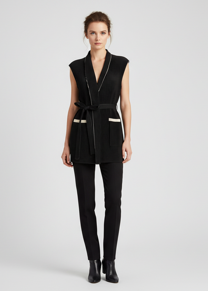 Pleated Long Vest
