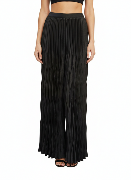 Satin Pleated Dress Pants