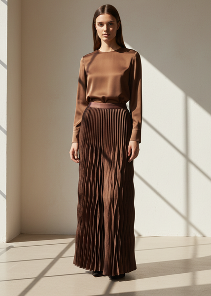 Satin Pleated Dress Pants