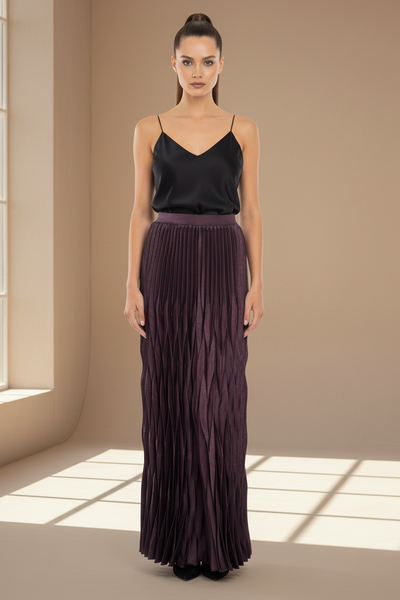 Satin Pleated Dress Pants