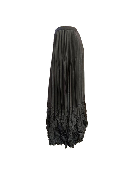 Satin Pleated Long Skirt