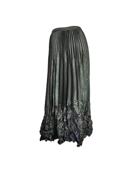 Satin Pleated Long Skirt