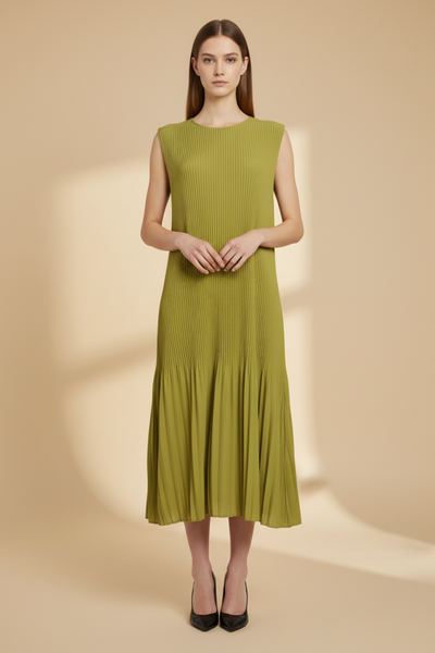 Sleeveless Pleated Dress