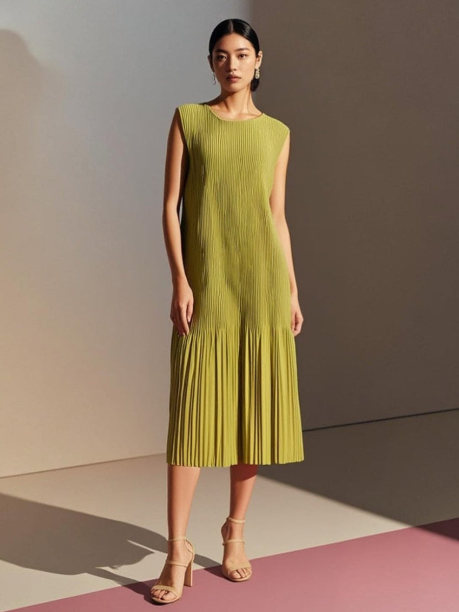 Sleeveless Pleated Dress