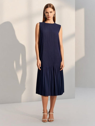 Sleeveless Pleated Dress