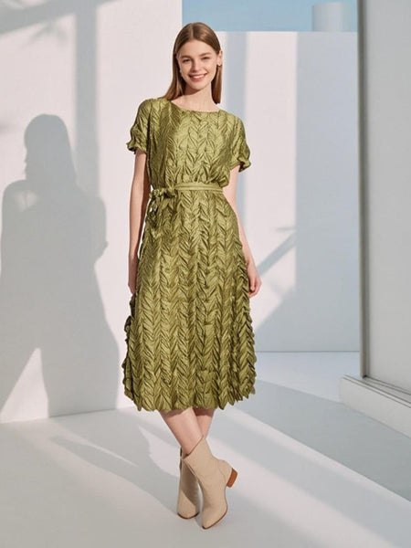Ruched Leaves Dress