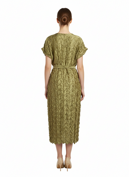 Ruched Leaves Dress