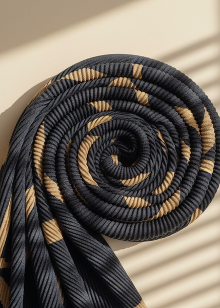 Printed Pleated Scarf