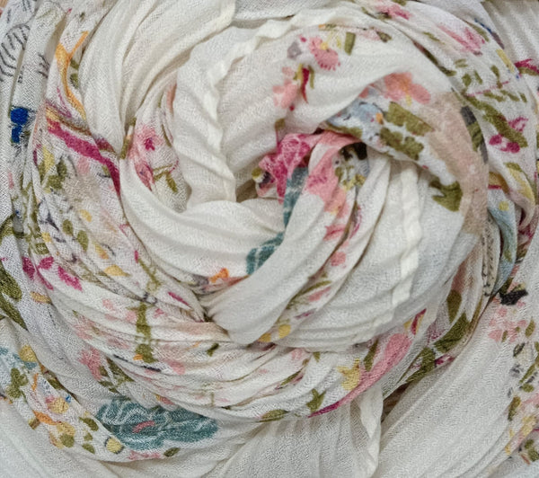 Printed Pleated Scarf