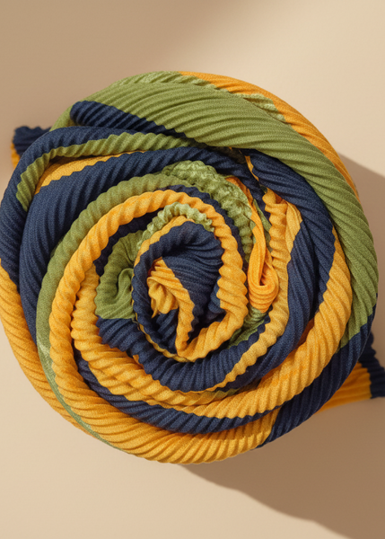 Printed Pleated Scarf