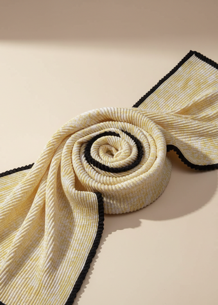 Printed Pleated Scarf