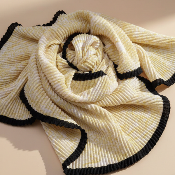 Printed Pleated Scarf
