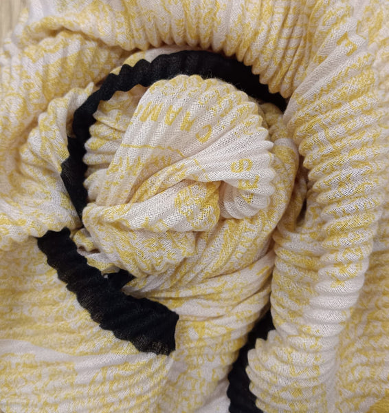 Printed Pleated Scarf