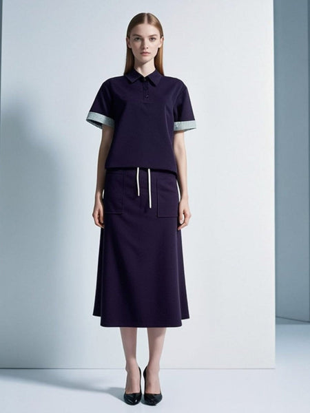 Relaxed Polo Top & Skirt Set