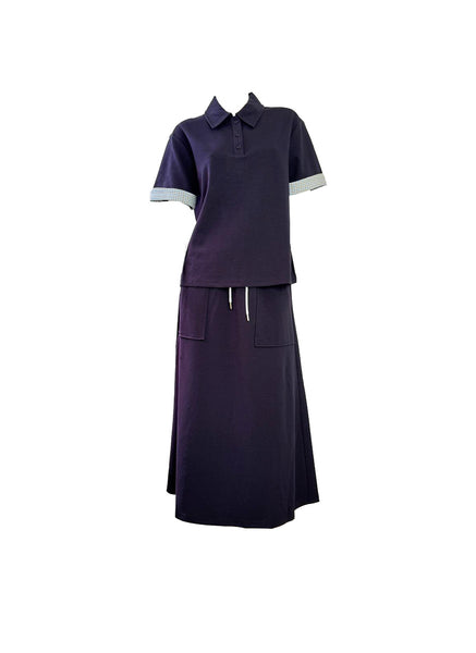 Relaxed Polo Top & Skirt Set