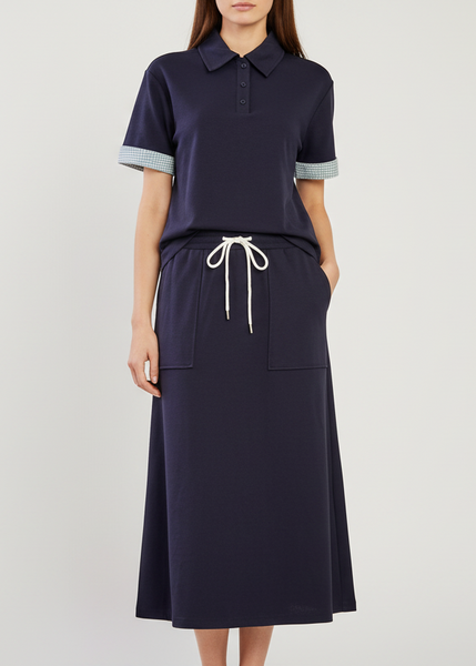 Relaxed Polo Top & Skirt Set