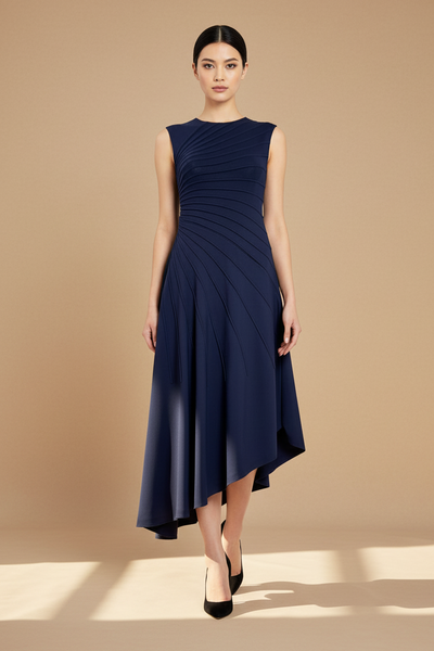 Fitted Gathered Drapes Dress