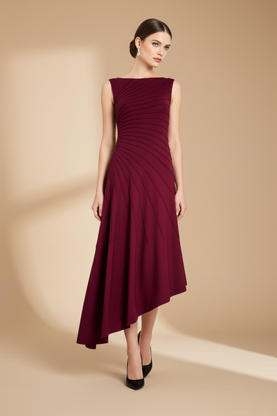 Fitted Gathered Drapes Dress