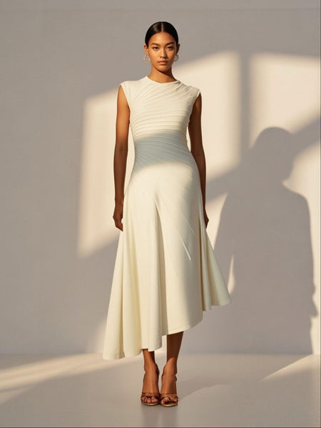 Fitted Gathered Drapes Dress