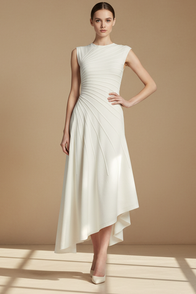 Fitted Gathered Drapes Dress