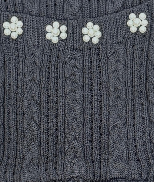 Beaded Scoop Neckline Dress