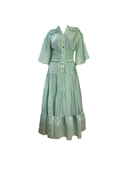 Flare Sleeve Midi Dress