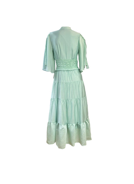 Flare Sleeve Midi Dress