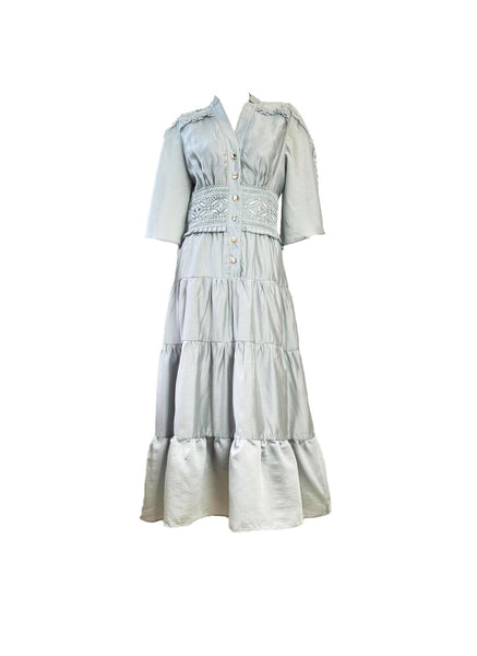 Flare Sleeve Midi Dress