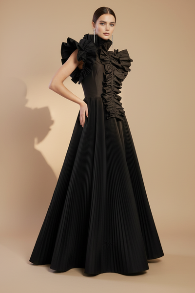 Ruffles Sleeves Long Dress