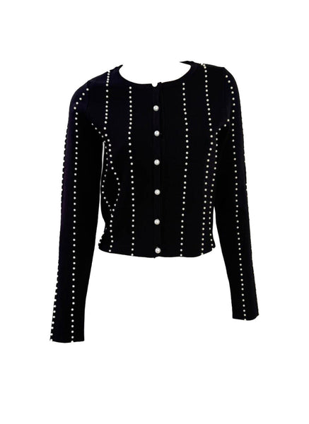 Pearl Beaded Knit Cardigan