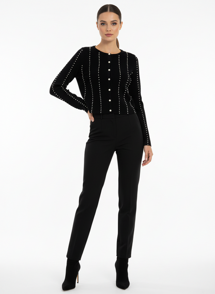 Pearl Beaded Knit Cardigan